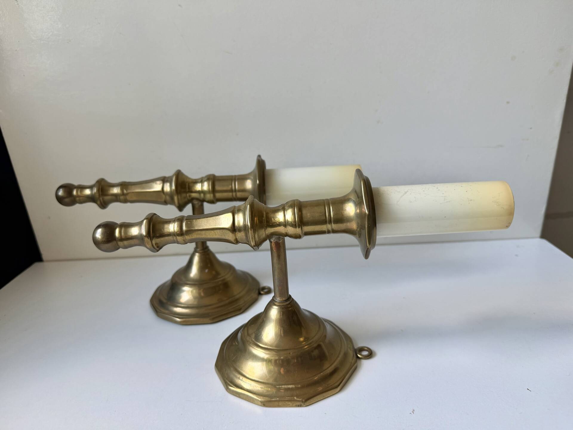 Pair of Solid Brass Antique wall lamps Sconces