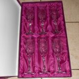 6 Lorraine crystal champagne flutes