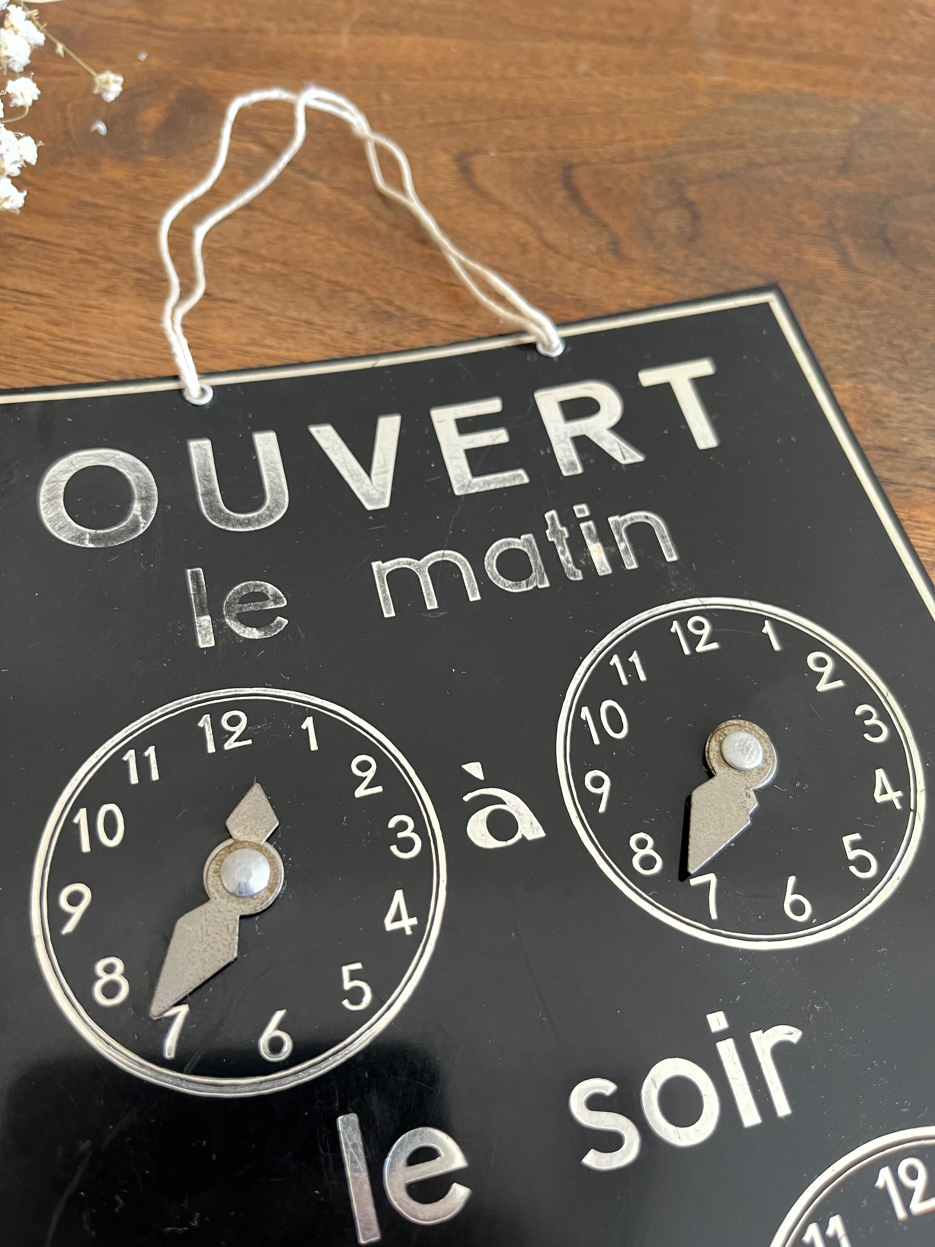 Opening hours poster