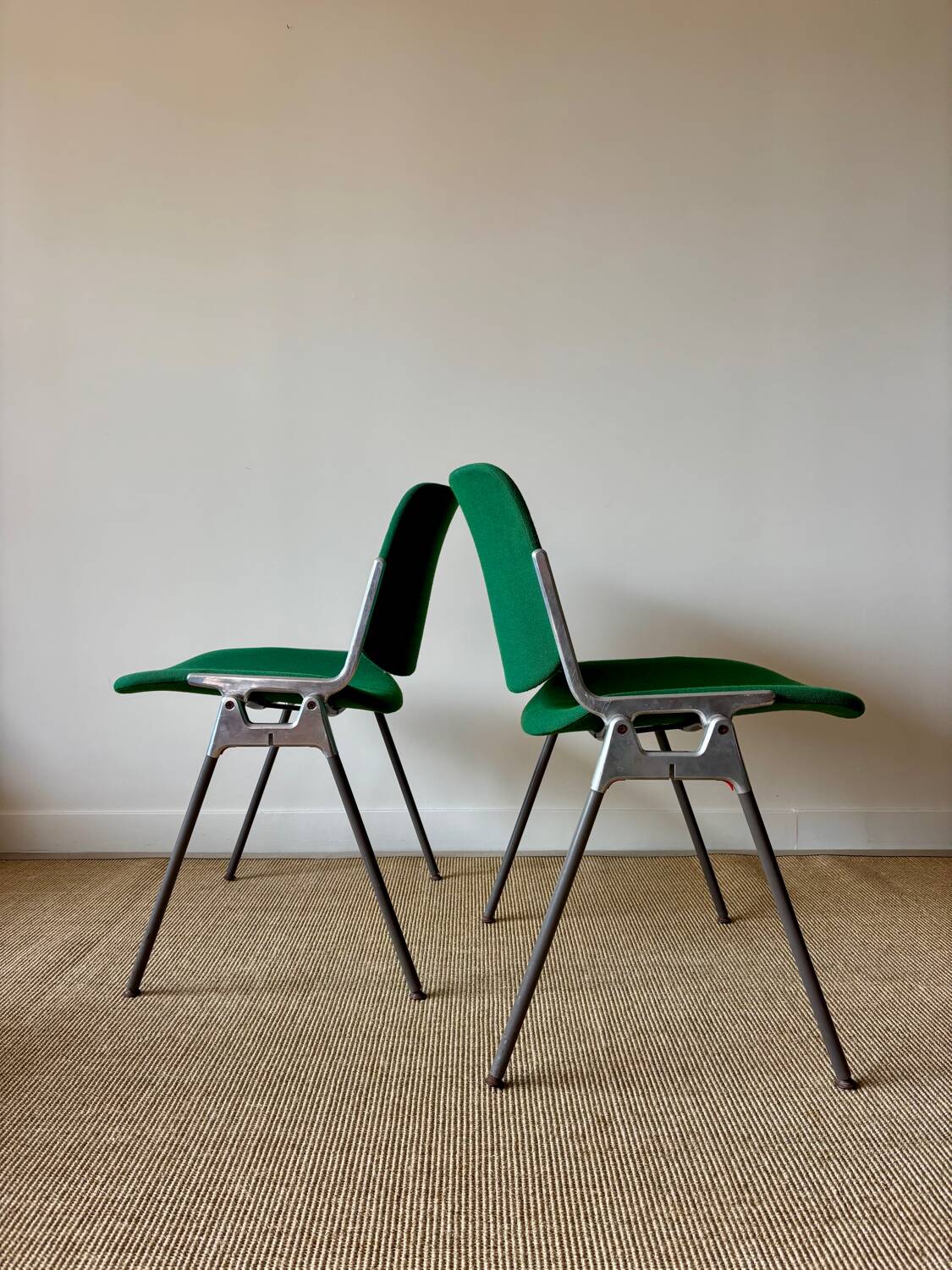 2 Castelli dsc106 green chairs, Italy, 1970s