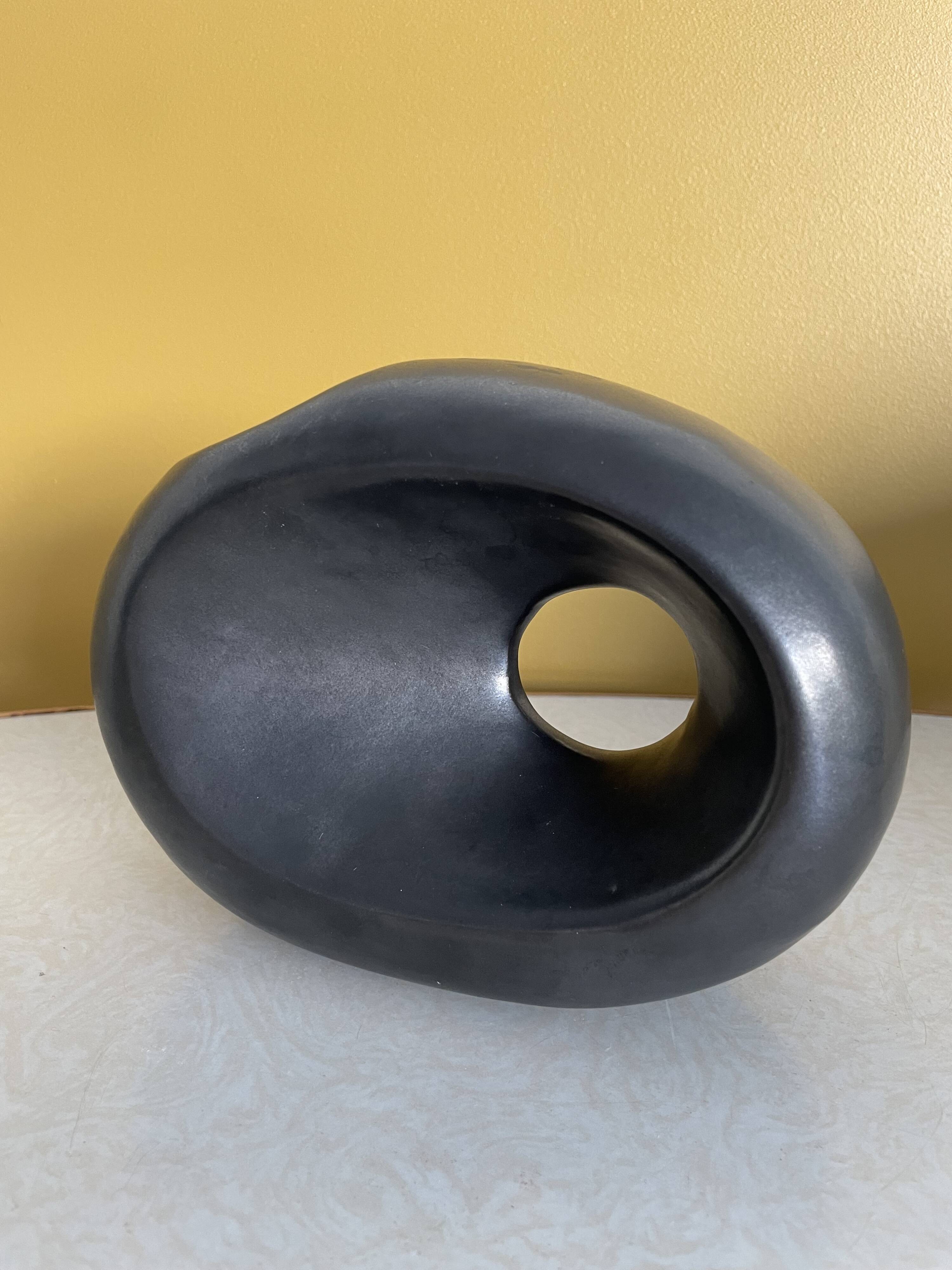 Matte black ceramic vase