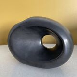 Matte black ceramic vase