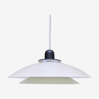 70s Danish Design Hanging Lamp | Vintage Pendant Light White Colored | Scandinavian Modern Lighting