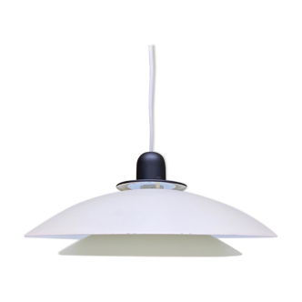 70s Danish Design Hanging Lamp | Vintage Pendant Light White Colored | Scandinavian Modern Lighting