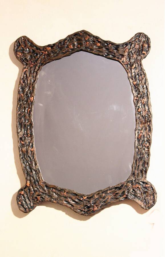 Brutalist vintage mid century mirror