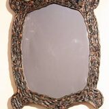 Brutalist vintage mid century mirror