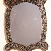 Brutalist vintage mid century mirror