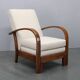 Fauteuil convertible Art Déco en bouclé, Tchécoslovaquie, années 1940.