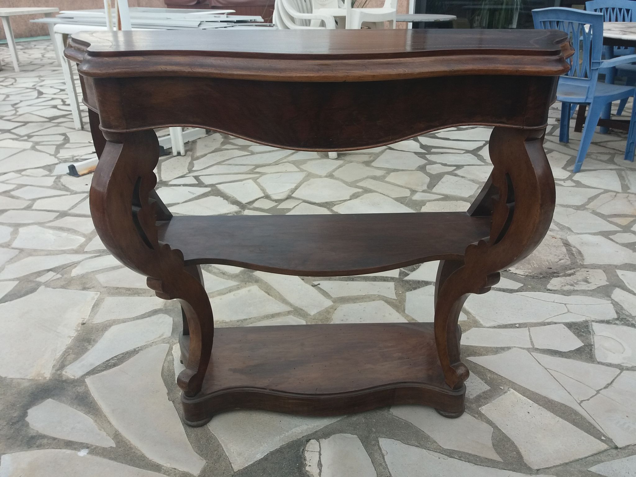 Late 19th century walnut console table