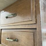 Oak and veneer counter or desk