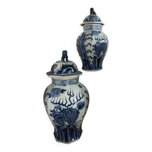 chine paire de potiches porcelaine