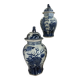 China - pair of covered porcelain vases with decoration