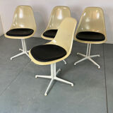4 La Fonda fiberglass steel dining Chairs by Eames for Herman Miller