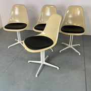 4 La Fonda fiberglass steel dining Chairs by Eames for Herman Miller