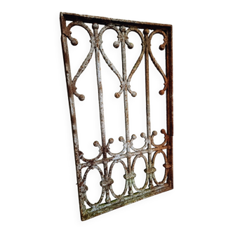 Antique window grille door grille wrought iron 19th century