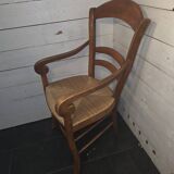 Beechwood office chair with straw seat