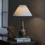 Art Nouveau table lamp in coloured terracotta by L. Hjorth, Bornholm, 1930s.