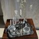 Small engraved silver metal tray L22