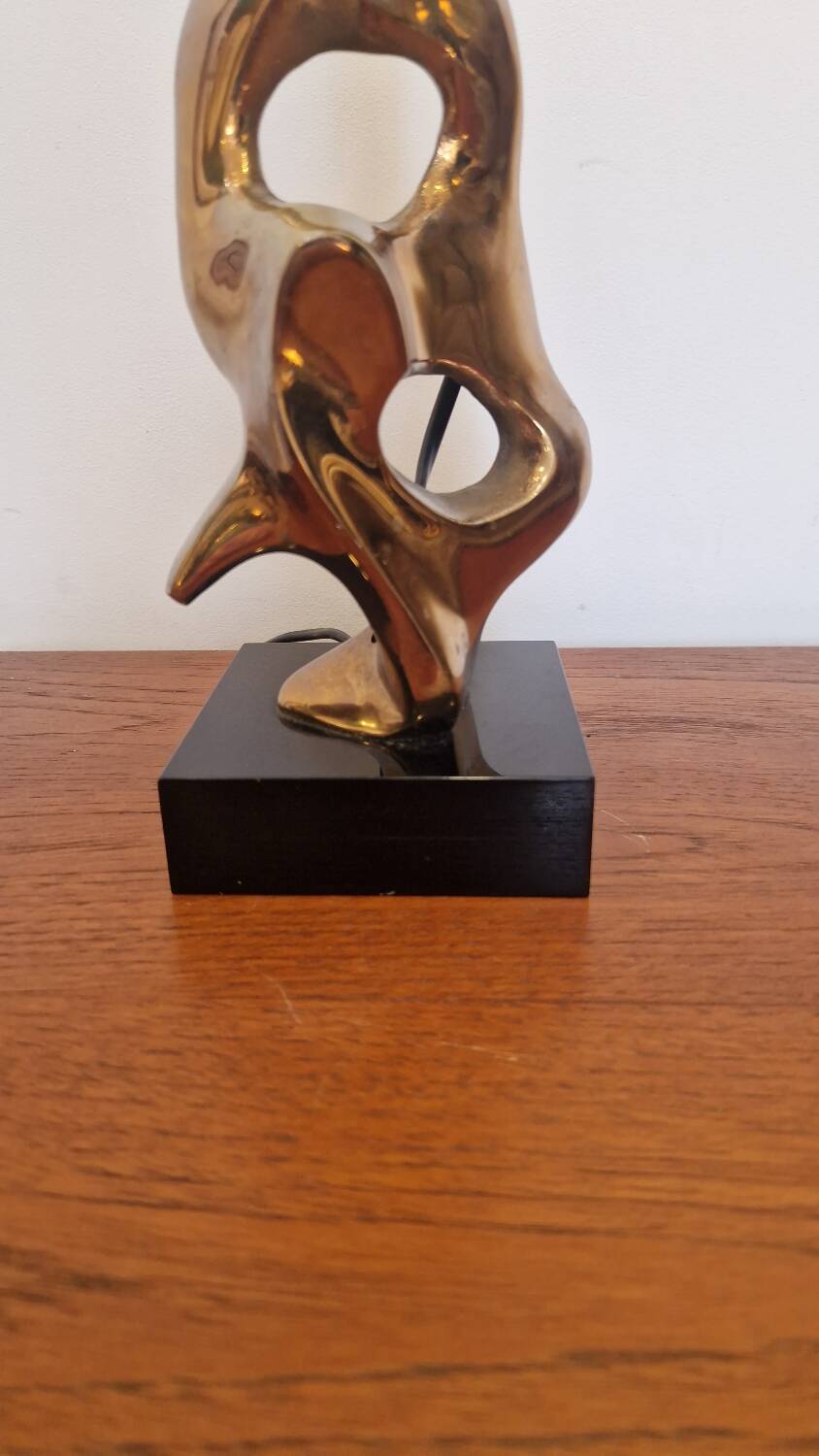 Michel Jaubert, gilt bronze lamp base. 1970s