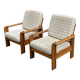 Vintage armchair set of 2 pinewood pine 70s design
