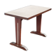 30s bistro table in wood and aluminum