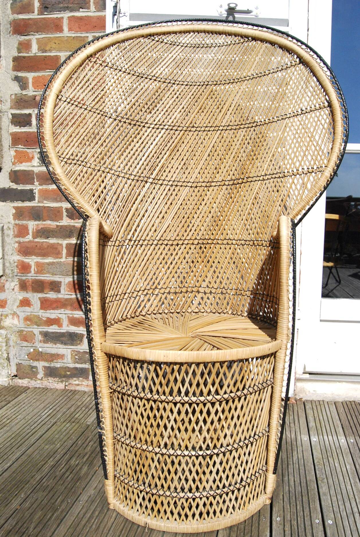 Emmanuelle armchair in 1970s rattan