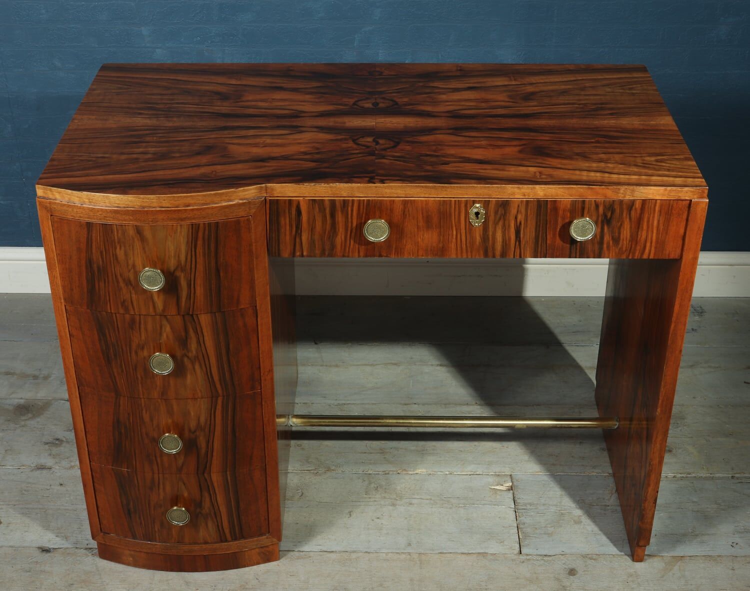 Art deco walnut desk