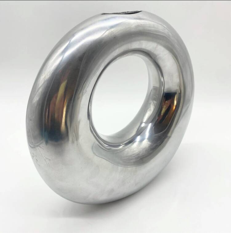 XXL “Donut” Vase / Polished Cast Aluminum – 1980s