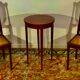 Louis xvi style pedestal table, rosewood, ebony and lemon tree