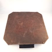 Plateau de service miroir métal et bois carré art déco 1930