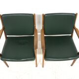 Set de 2 fauteuils en cuir, Karl Erik Ekselius, Suède, 1960