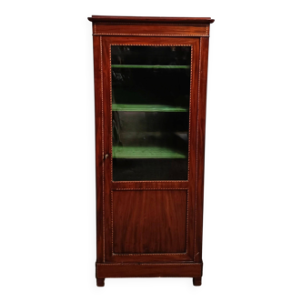 English style display cabinet in marquetry mahogany.