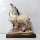 Charles Lemanceau Art Deco ceramic antelope