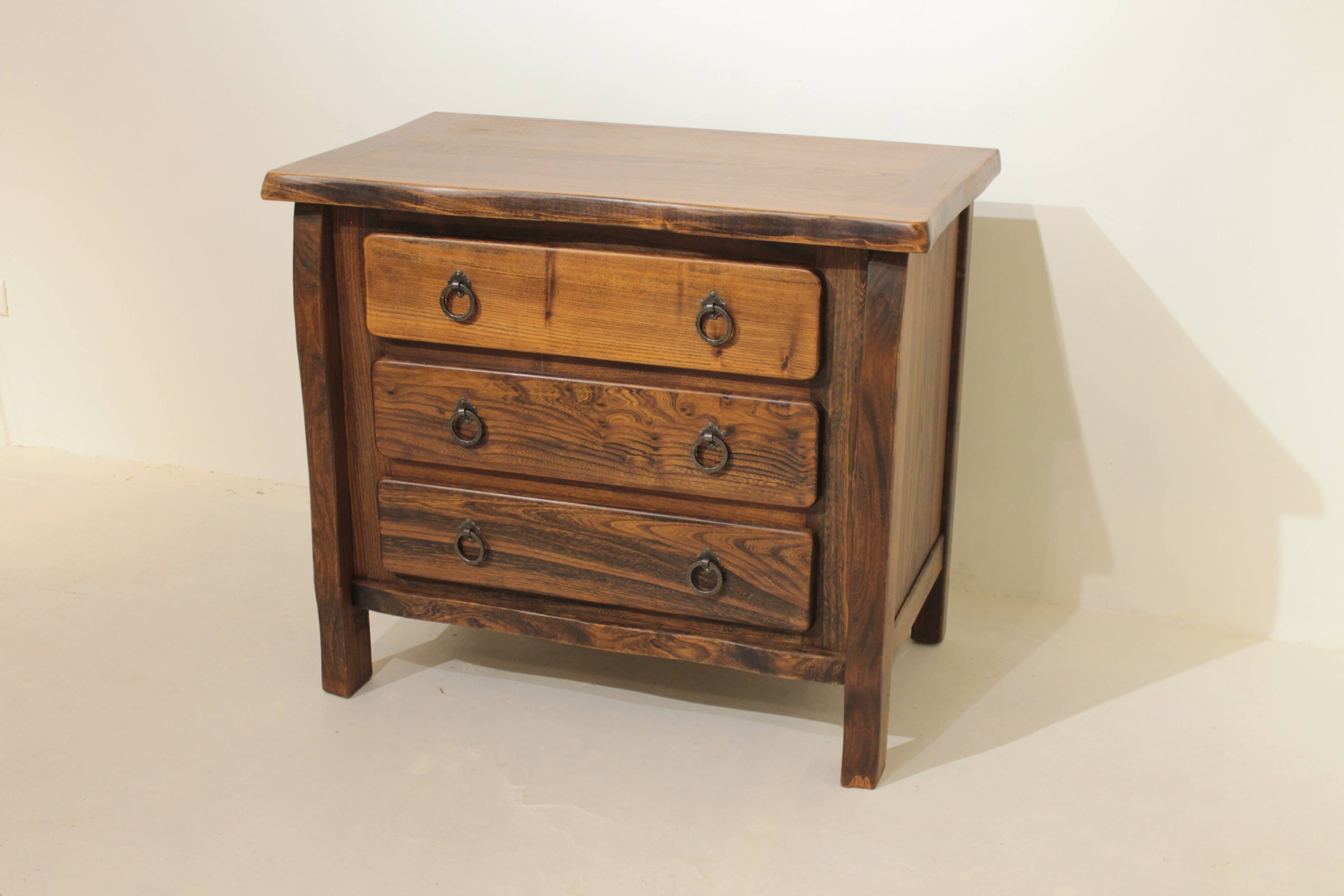 Commode brutaliste en orme Aranjou - Année 60