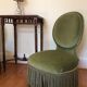 Paire de chauffeuses velours vert