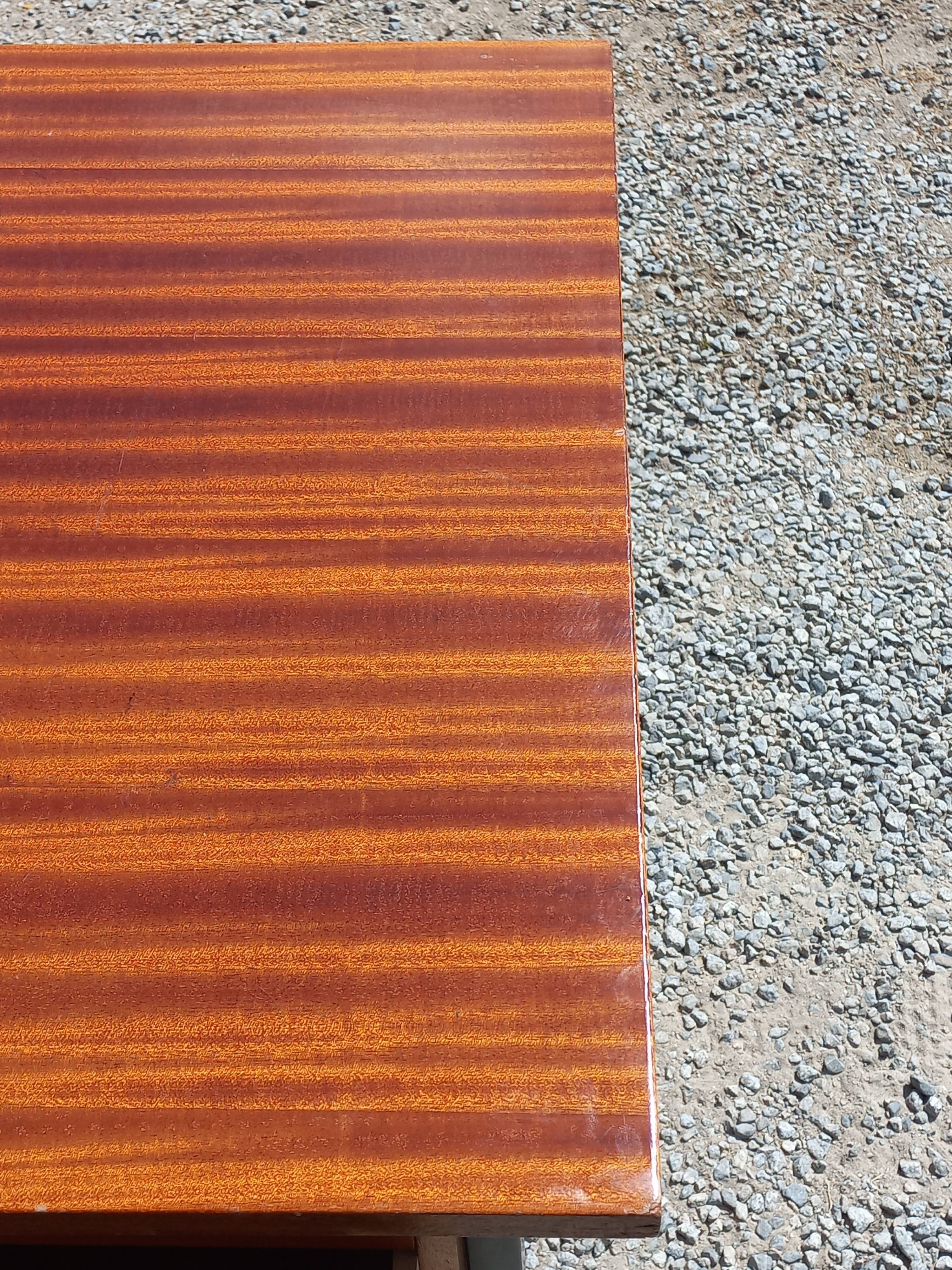 Desk of the 60s in mahogany base metal tubes 2 drawers