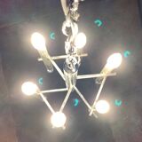 Italian chrome and acrylic chandelier from the space age mid-century by Gaetano Sciolari, 1960s.