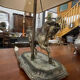 Table lamp in the Maison Charles style made of bronze featuring a horse.