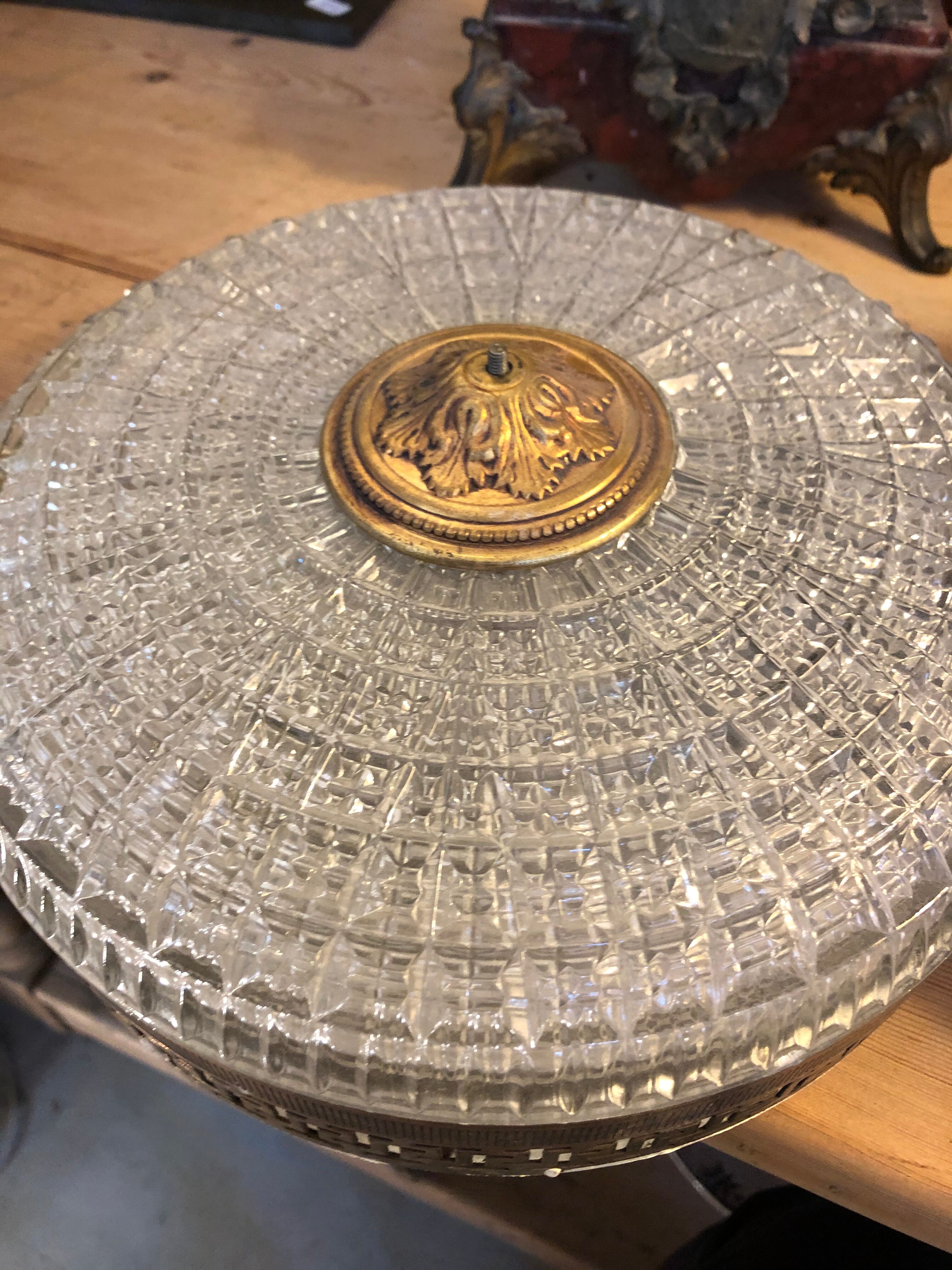 Pair of crystal ceiling lights