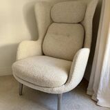 FRITZ HANSEN - Ro Armchair Boucle Fabric Aluminium Legs