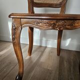 Pair of Louis XV style caned chairs