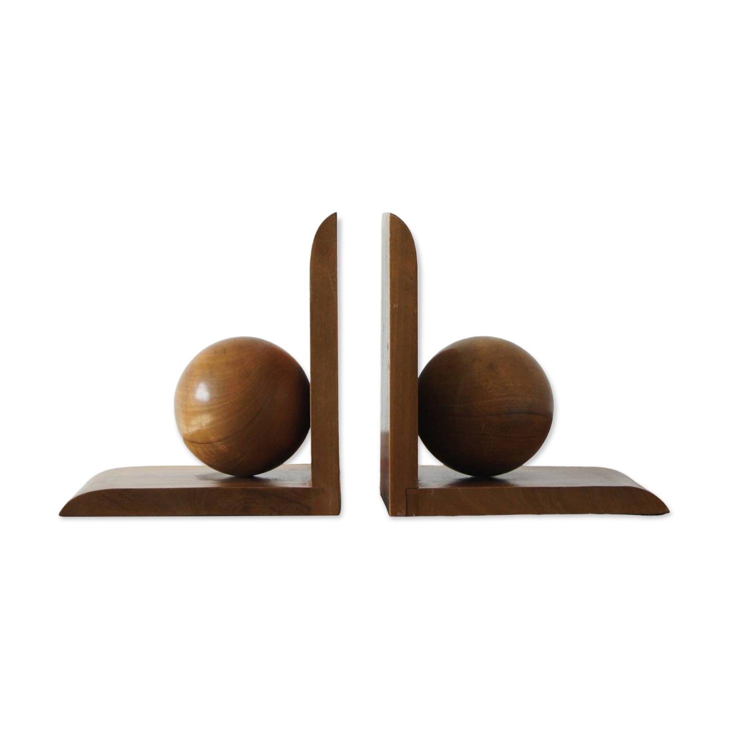 Mid-Century Wooden Bookends, Set of 2