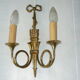 Pair of wall lamps Louis XVI hunting horn bronze dore