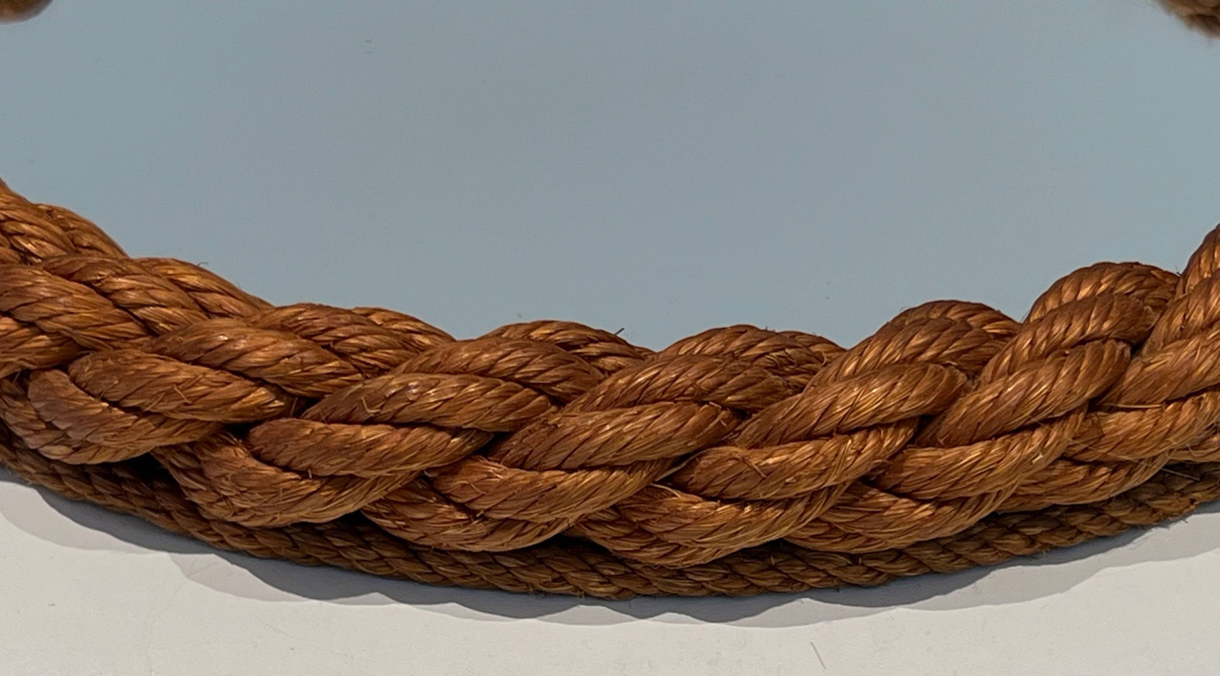 Round mirror in Audoux Minet rope.