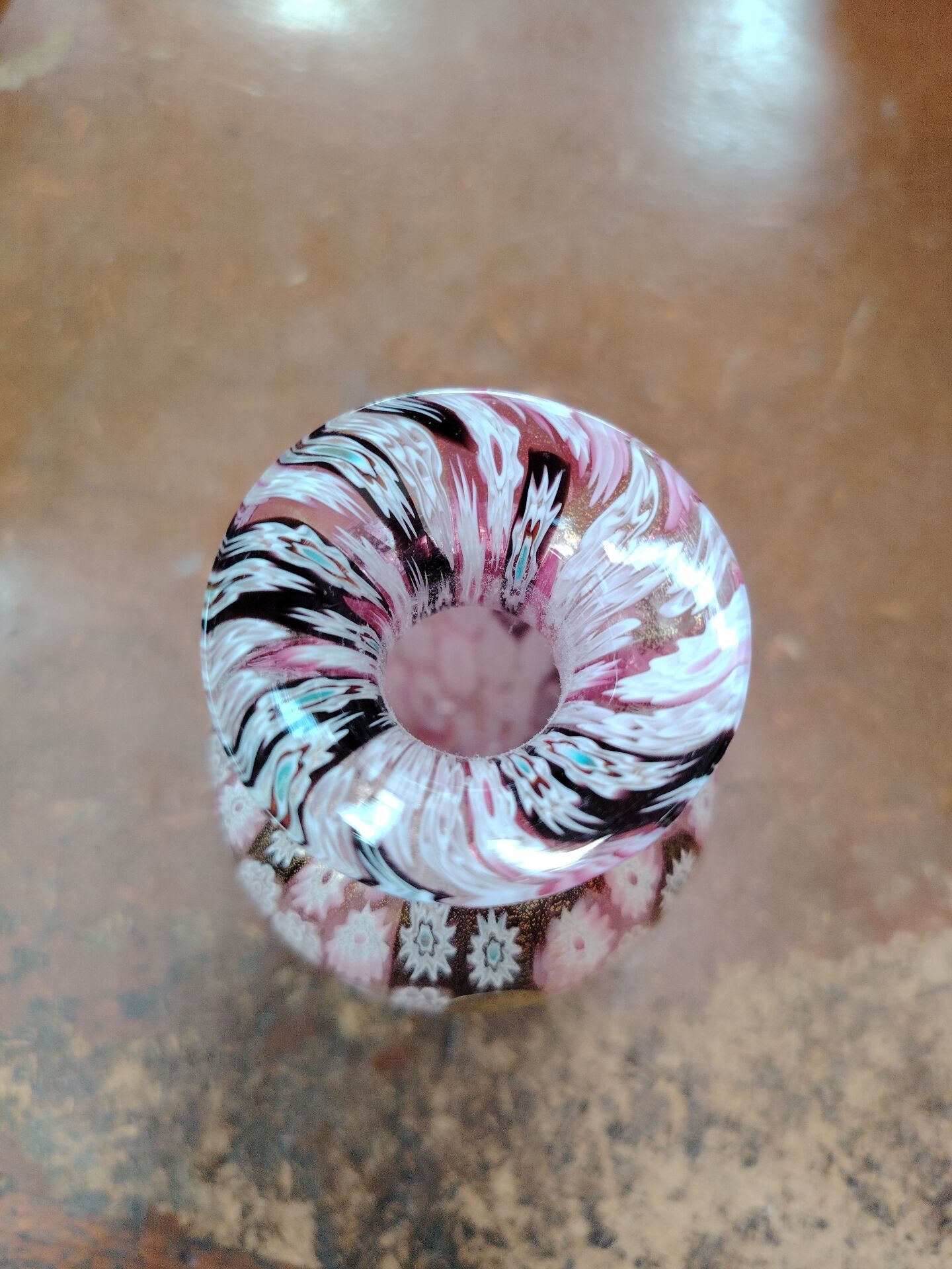 Small Murano Millefiori soliflore vase with gold inclusions – 1960