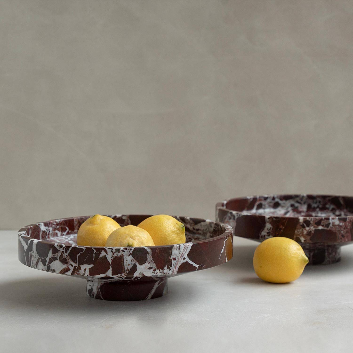 Bowl made of Rosso Levanto marble