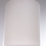 Vintage Louis Kalff hanging lamp teak / opal glass, 1950s