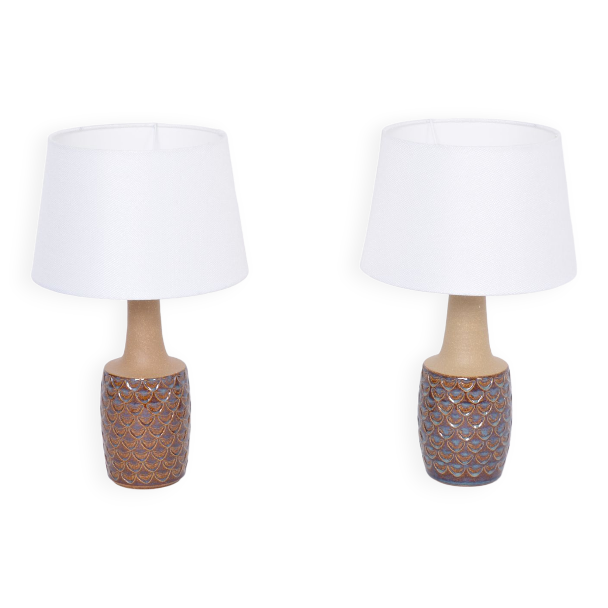 Pair of Mid-Century Handmade Stoneware table lamps model 3001 by Einar Johansen for Soholm