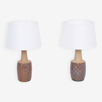 Pair of Mid-Century Handmade Stoneware table lamps model 3001 by Einar Johansen for Soholm