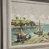 Charles Vaniscotte: oil painting on canvas / port in Brittany